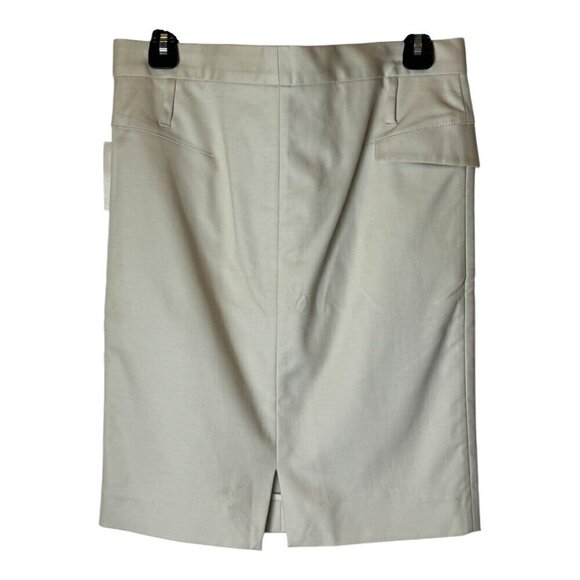 Helmut Lang Skirt Women 2 Beige Natural Textured Twill Pencil Skirt Careercore - Picture 2 of 13